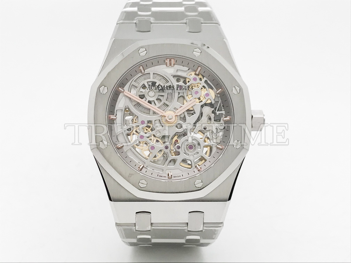 Копия часов Audemars Piguet Royal Oak Jumbo Extra-Thin Openworked 50th Anniversary 16204ST.OO.1240ST.01 Арт.AP-1211