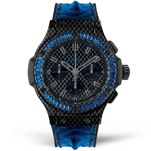 Hublot Big Bang Carbon Bezel Baguette Blue Sapphires 44mm 301.QX.1790.HR.1901